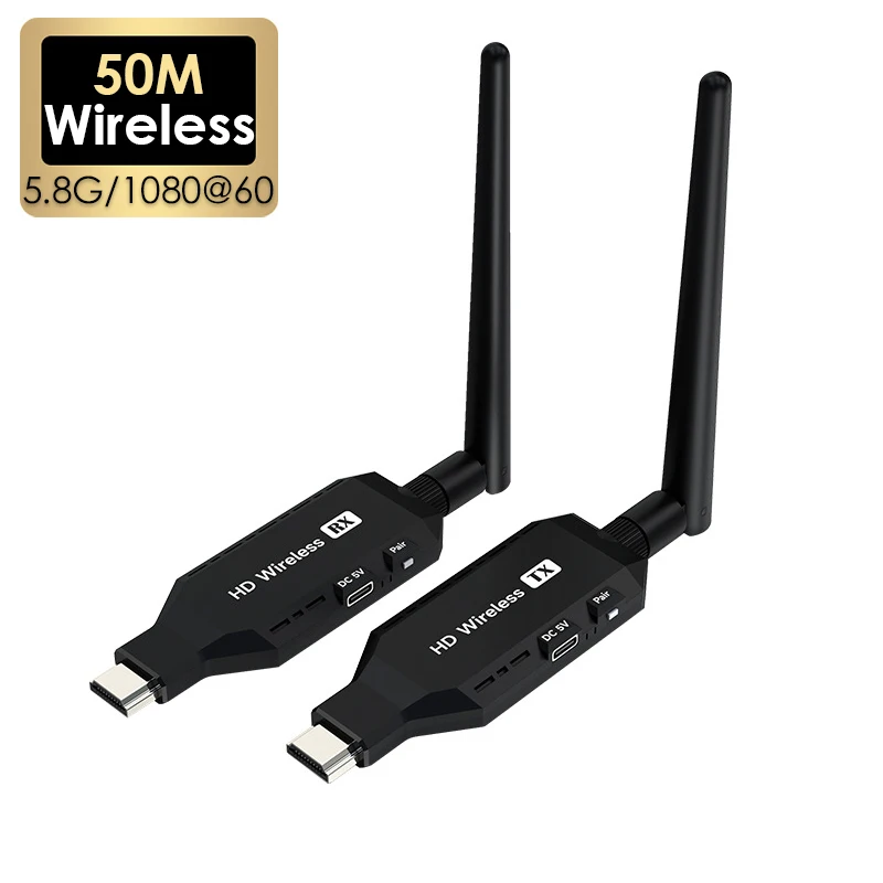 

50M 1080/60Hz Wireless Video Transmitter Receiver Screen Share Extender Display Adapter Dongle for Home Cinema Office PC To TV