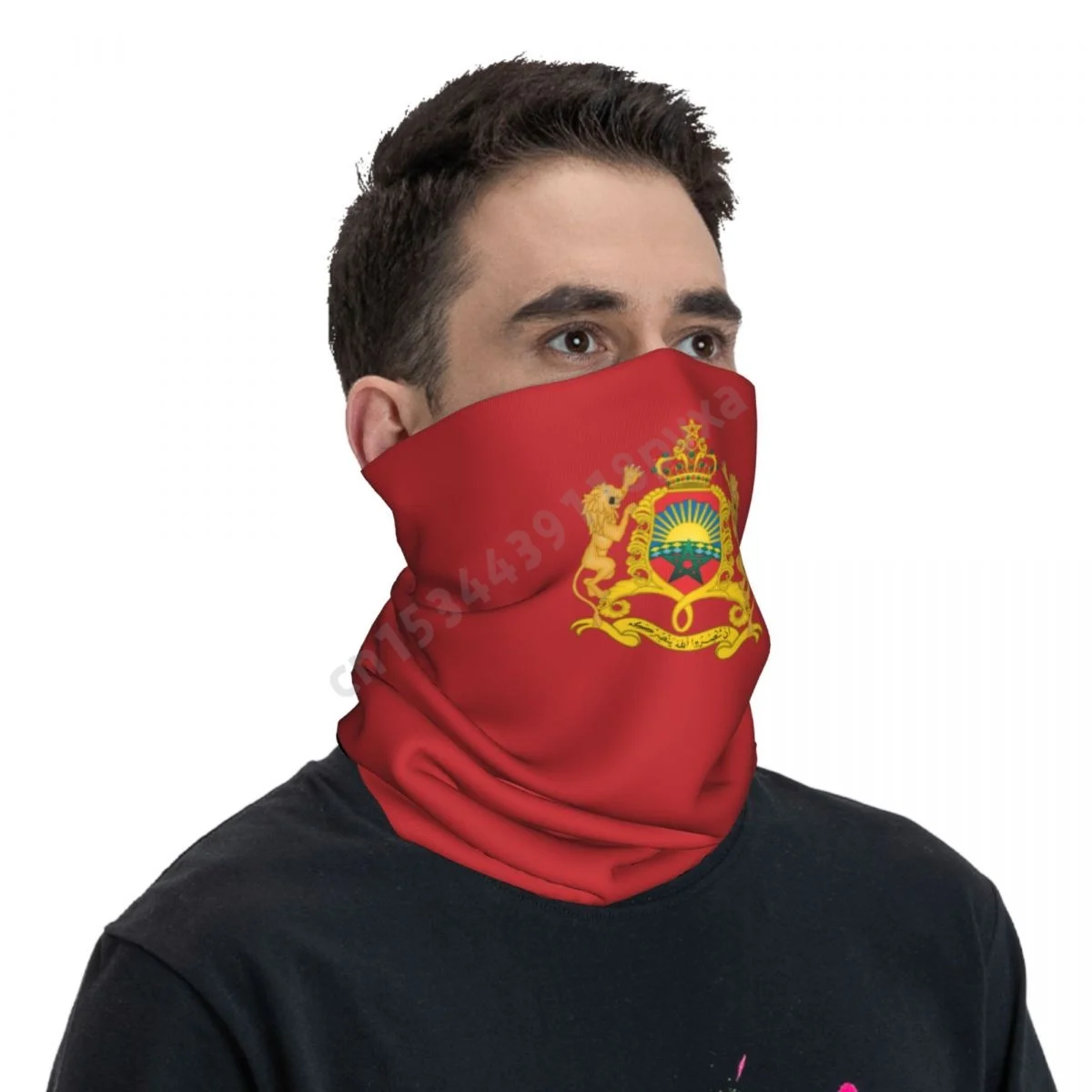 Morocco Flag Moroccan National Neckerchief Scarf Neck Face Mask Unisex Neck Warmer Seamless Bandana Headwear Cycling Hiking