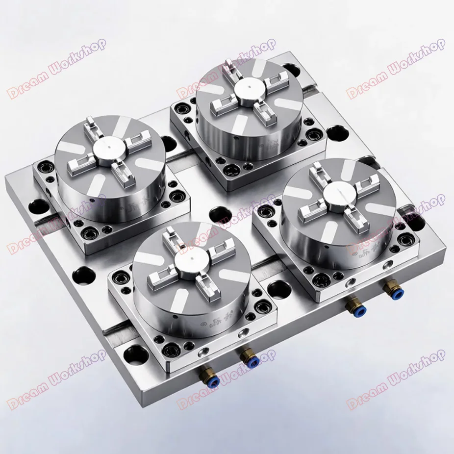 D100 EDM manual pneumatic chuck EDM copper male electrode chuck quick-change positioning fixture suitable for ER/3R interface