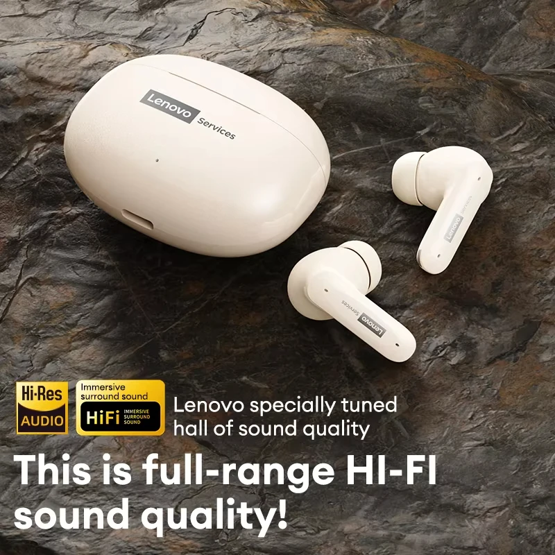 لينوفو ترقية LE202 في الأذن سماعات بلوتوث لاسلكية حقيقية مع ميكروفونات ستيريو للحد من الضوضاء باس HIFI اللمس سماعات