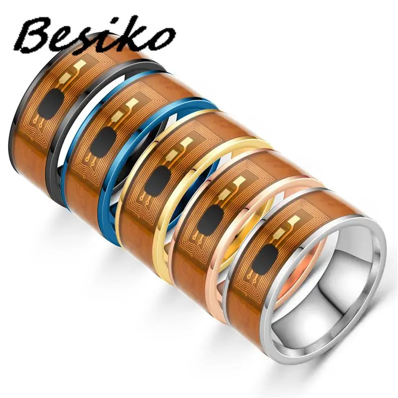 Besiko 2024 Ladies Men Smart Waterproof Digital Fashion Smart Accessories Control Smart Finger NFC Smart Ring Party Gift Couples