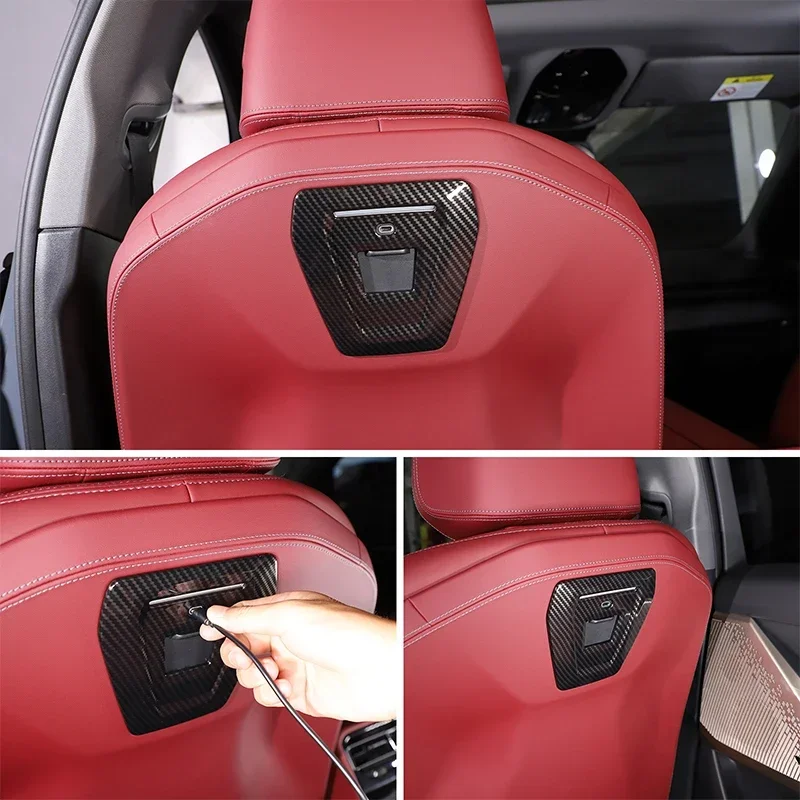 

2Pcs ABS Carbon Fiber For BMW 5 Series G60 2024+ Car seat back decorative panel sticker Car interior protection accessories