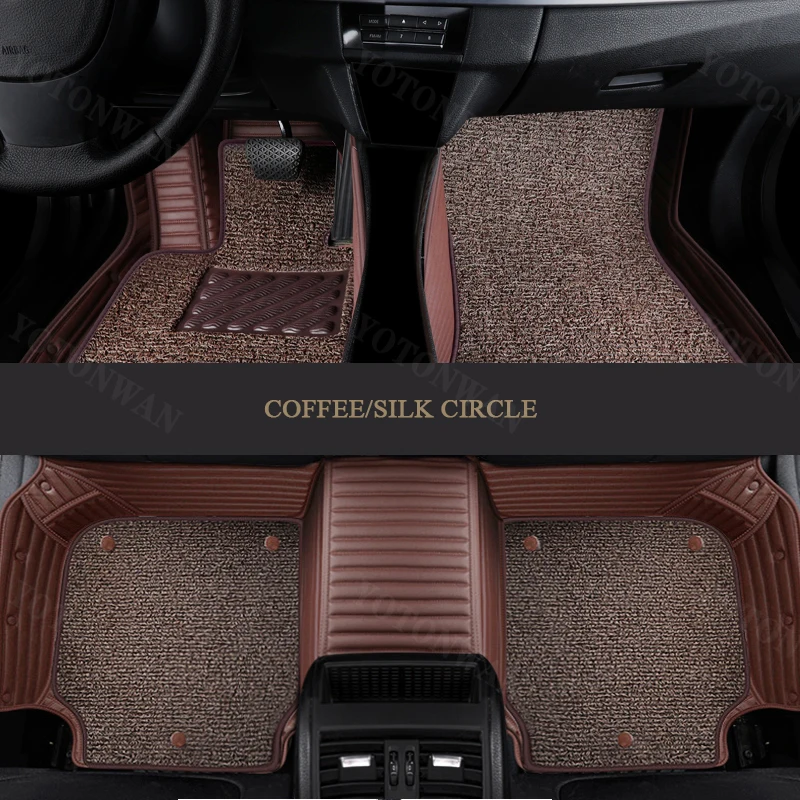 YOTONWAN Double-Deck Salon Leather Car  Foor Mat  For Hyundai All Models Solaris Tucson 2016 Sonata Ix25 I30 Auto Accessories