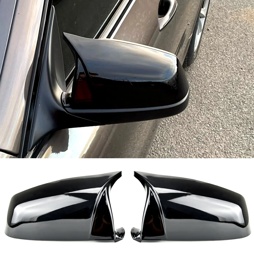 Side Wing Rearview Mirror Cover Cap For BMW 5 6 7 Series E60 E61 E63 E64 F01 F02-F04 F06 F07 F10 F11 F12 F13 Carbon Fiber Black