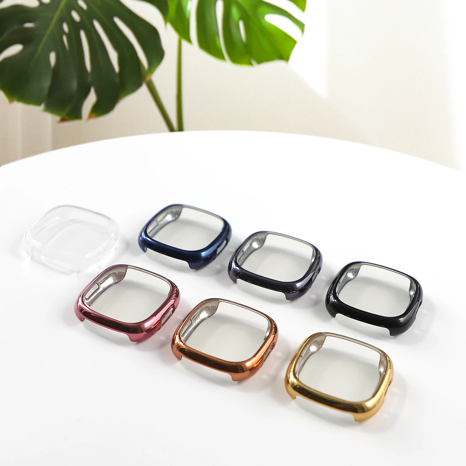 Screen Protector for Fitbit Sense 2 Case Full Soft TPU Plated Bumper Protective Cover Fitbit Versa 4/Sense 2 Case Accessories