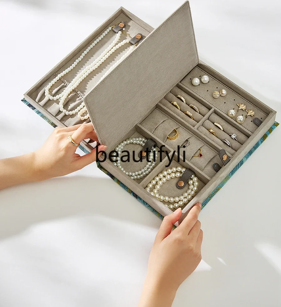 Jewelry box, high-end ring, stud earrings, bracelet, necklace, storage box, birthday wedding gift for girlfriends.