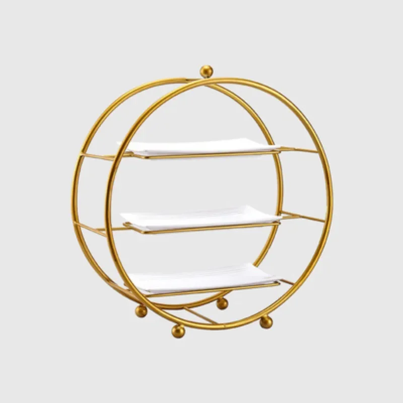 

round coffee break display stand Buffet three-layer snack stand European banquet