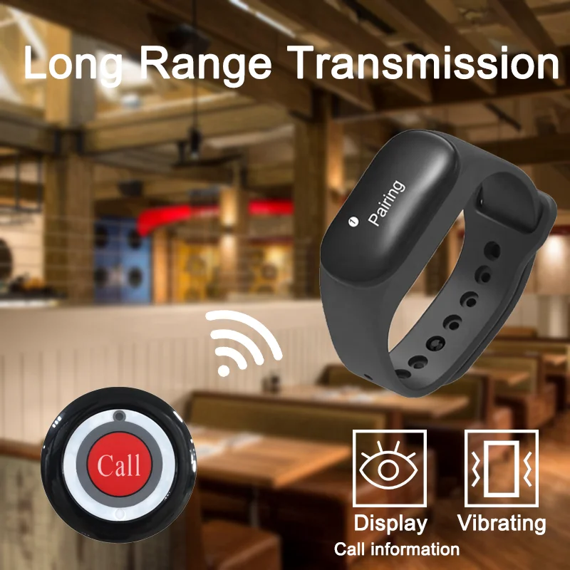 JIANTAO Watch Receiver 2/3 Watch+10/15/20 Call Button Wireless Waiter Calling System Restaurant Pager Buzzer For Cafe Bar Clinic