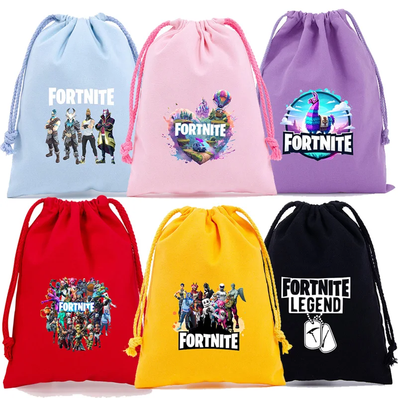Сумка на шнурке серии Fortnites, горячие фигурки игровых игр, кабель для передачи данных, сумка для хранения Power Bank, милые сумки для конфет, закусок, подарок на день рождения