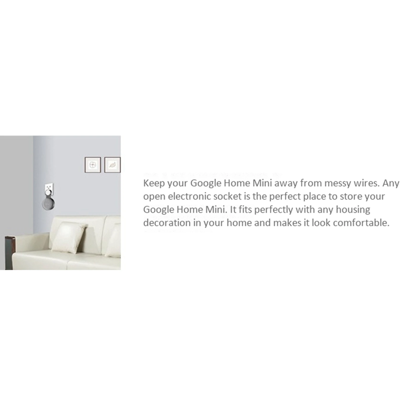 4Pcs For Google Audio For Google Nest Mini Wall Bracket Second Generation Socket Hanging Hanger Bracket-Black & White,Requisite