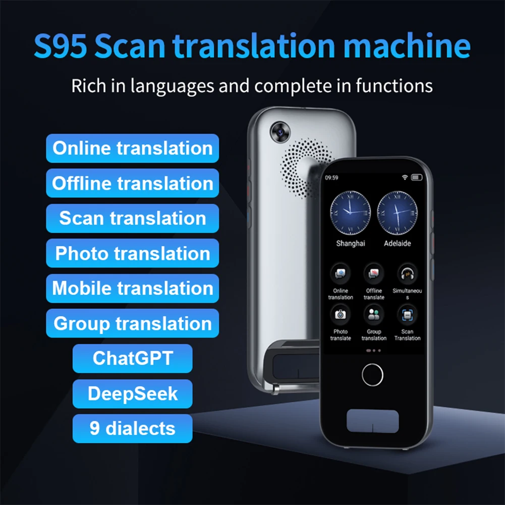 2 In 1 Scan Reader Pen Touch Screen Smart Translator Pen 148 Languages Offline Translation Pen for Study Travel Business