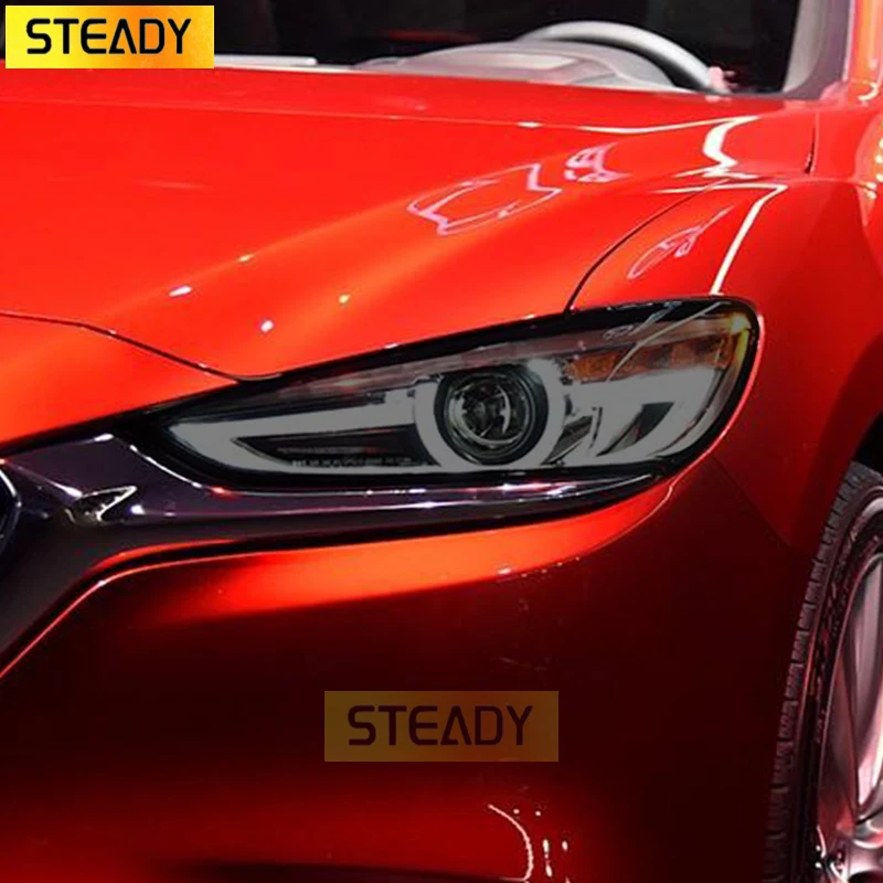 

2 Pcs Car Headlight Protective Film Headlamp Restoration Transparent Black TPU Sticker For Mazda 6 2019 2020 Atenza Accessories