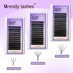 Wendy Lashes-Extensions de cils 3D/4D/5D W, deux pointes, volume préfabriqué, ventilateur, haute qualité, faux cils, fournitures, extension naturelle