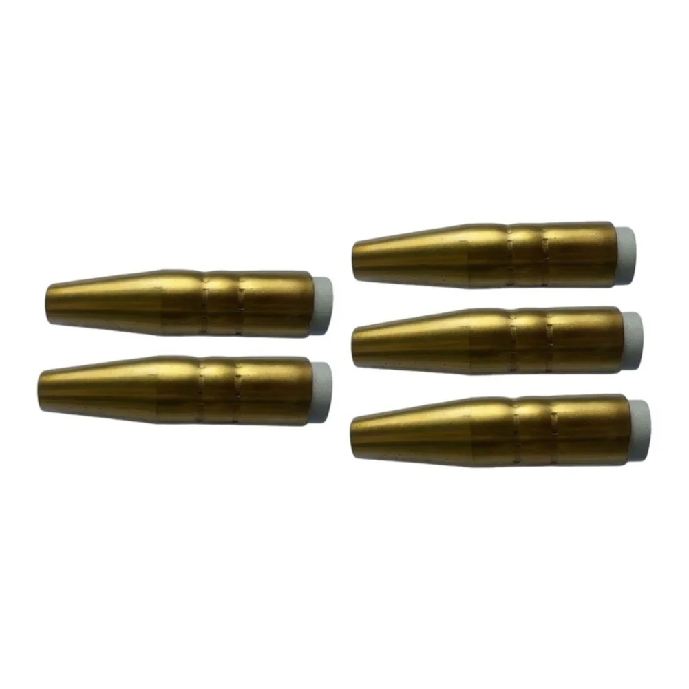 5Piece Brass Gas Nozzle Set 38 Inch for Bernard QS for mig Welding Gas Compatible with Oval Consumable for contact Tips