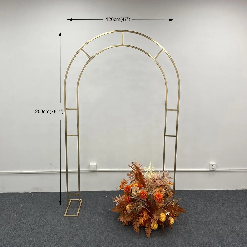 Shiny Gold Wedding Arch Plinth Stand U Frame Shelf With Covers Stage Background Screen Decorations Flower Balloon Display Rack