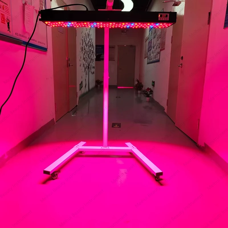 1000 واط NIR العلاج بالضوء العناية بالبشرة 8 الطول الموجي 480 630 660 810 850 940 980 1060 نانومتر LED لوحة العلاج بالضوء الأحمر مع قوس #4