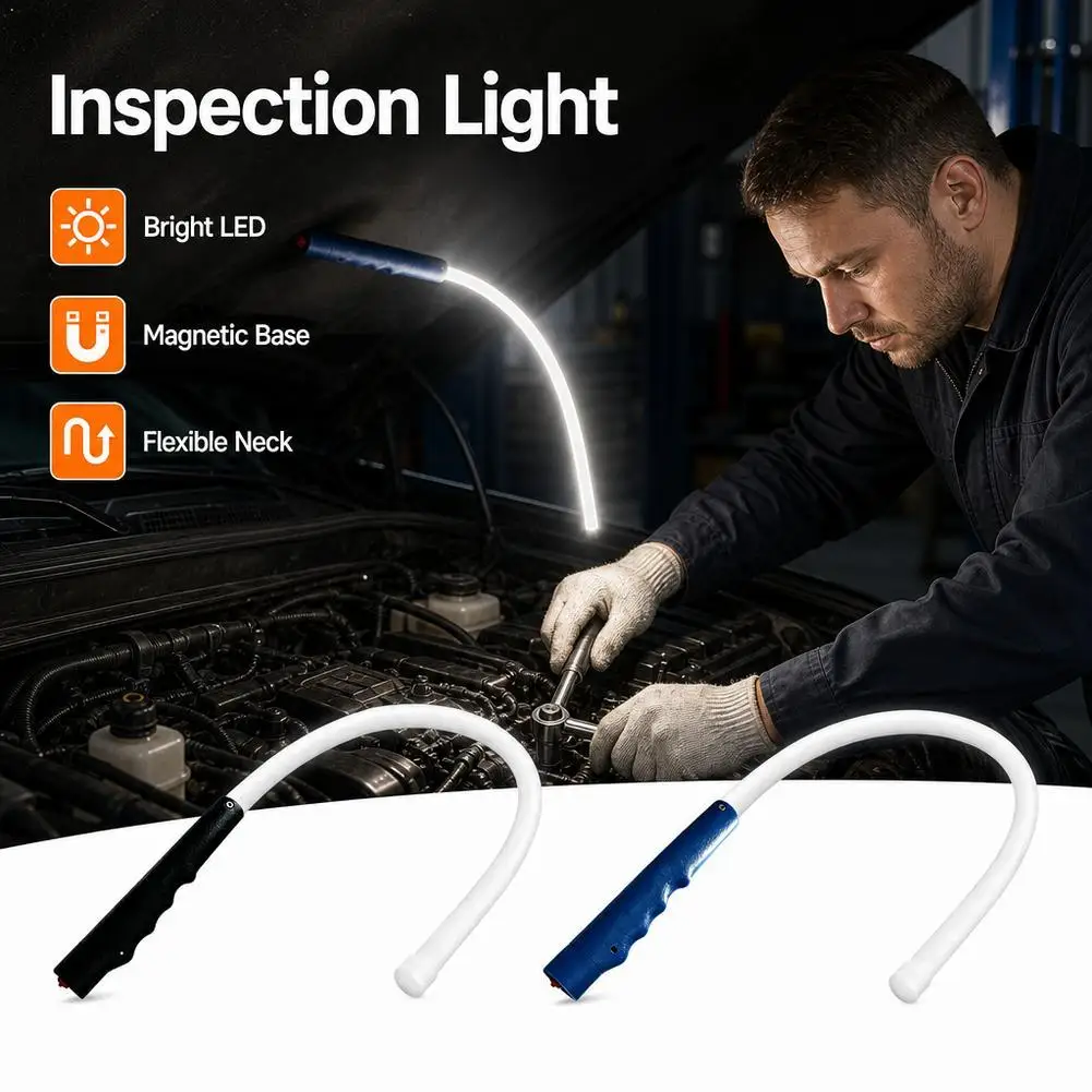 800LM Flexible Silicone LED Work Light Rechargeable Type-C Inspection Lamp Bendable Repair Light For Car Garage
