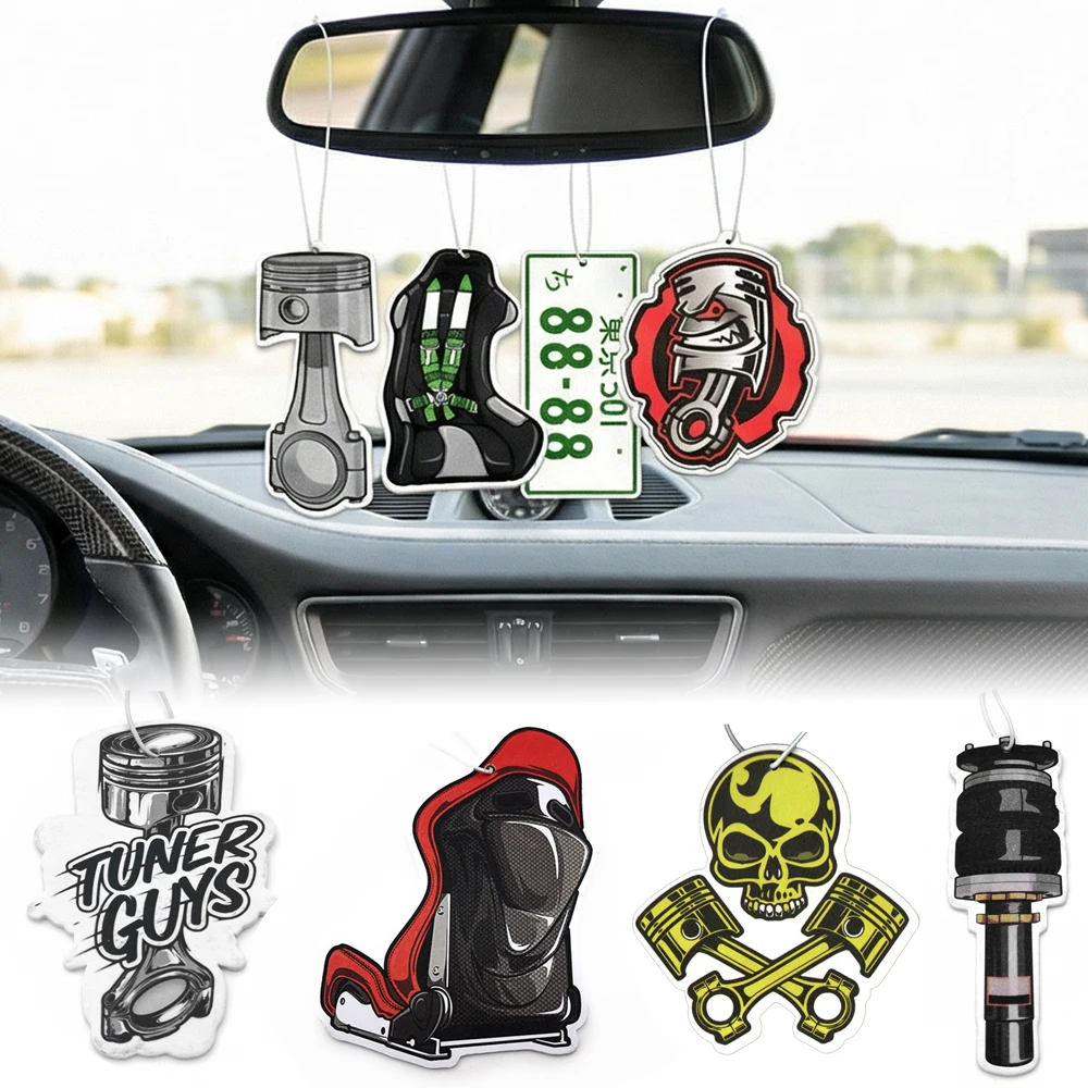JDM Car Rearview Mirror Air Freshener Hanging Auto Cool Piston  Perfume Pendant for BMW Honda Interior Accessories