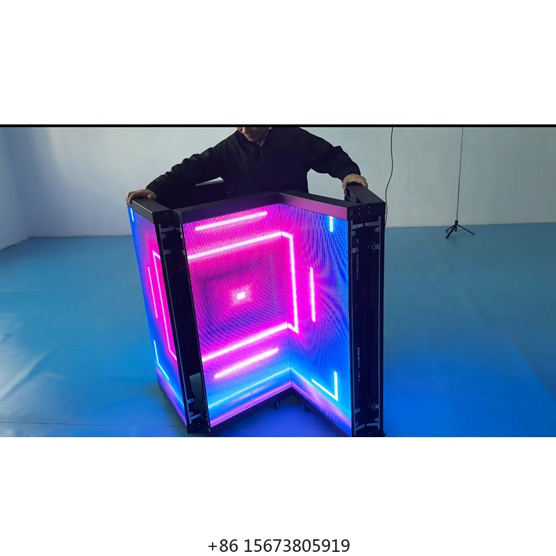 GOB-Protected Portable Foldable Dj Booth Stand Led Display 6-Folding Dj Table Booth Led Screen for Disco Stage Wedding view 6
