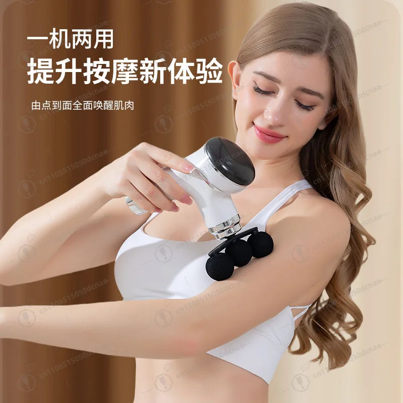 Rechargeable Sports Muscle Massager Device Cold Therapy Attachment Stone Massage Head Multi Heads Portable Handheld Massager