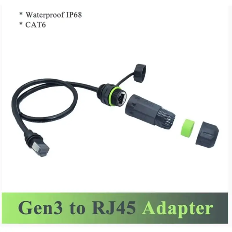 Cable Adaptador Ethernet AT82 para Starlink Gen 3 - Extensión con Conector RJ45 Impermeable IP68 para Antena y Router, Compatible con Modelos Gen 3/Mini