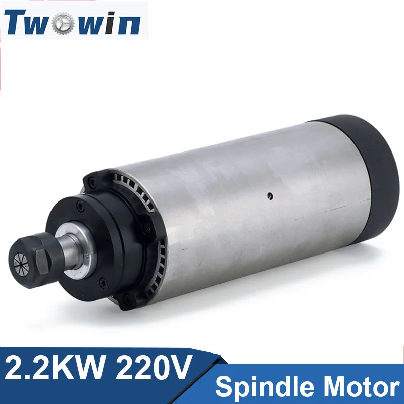 TWOWIN 2.2KW Air Cooling Spindle ER20 CNC Spindle Motor 24000rpm 220V 80mm Motor For CNC Milling Cutting Machine Router