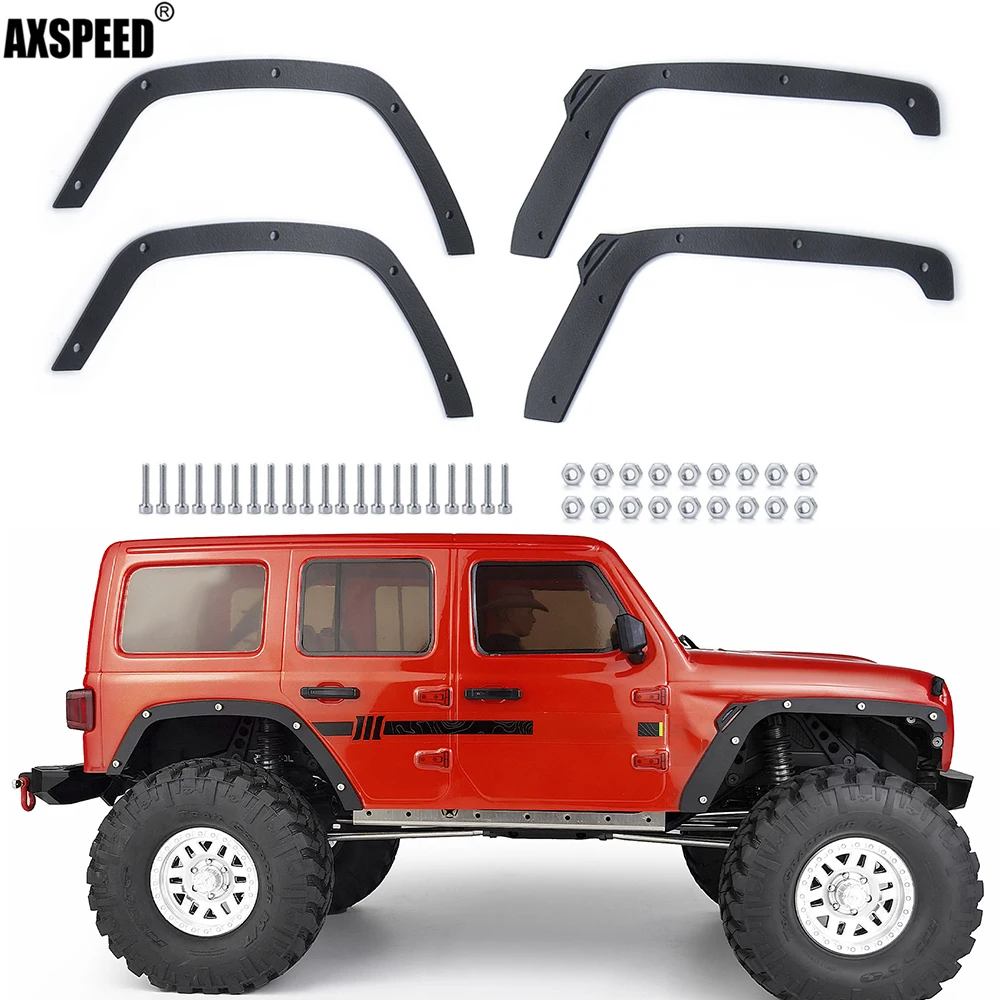 

AXSPEED Stainless Steel Fender Flares Wheel Eyebrow for 1/10 Axial SCX10 III AXI03007 RC Crawler Car Body Upgrade Parts