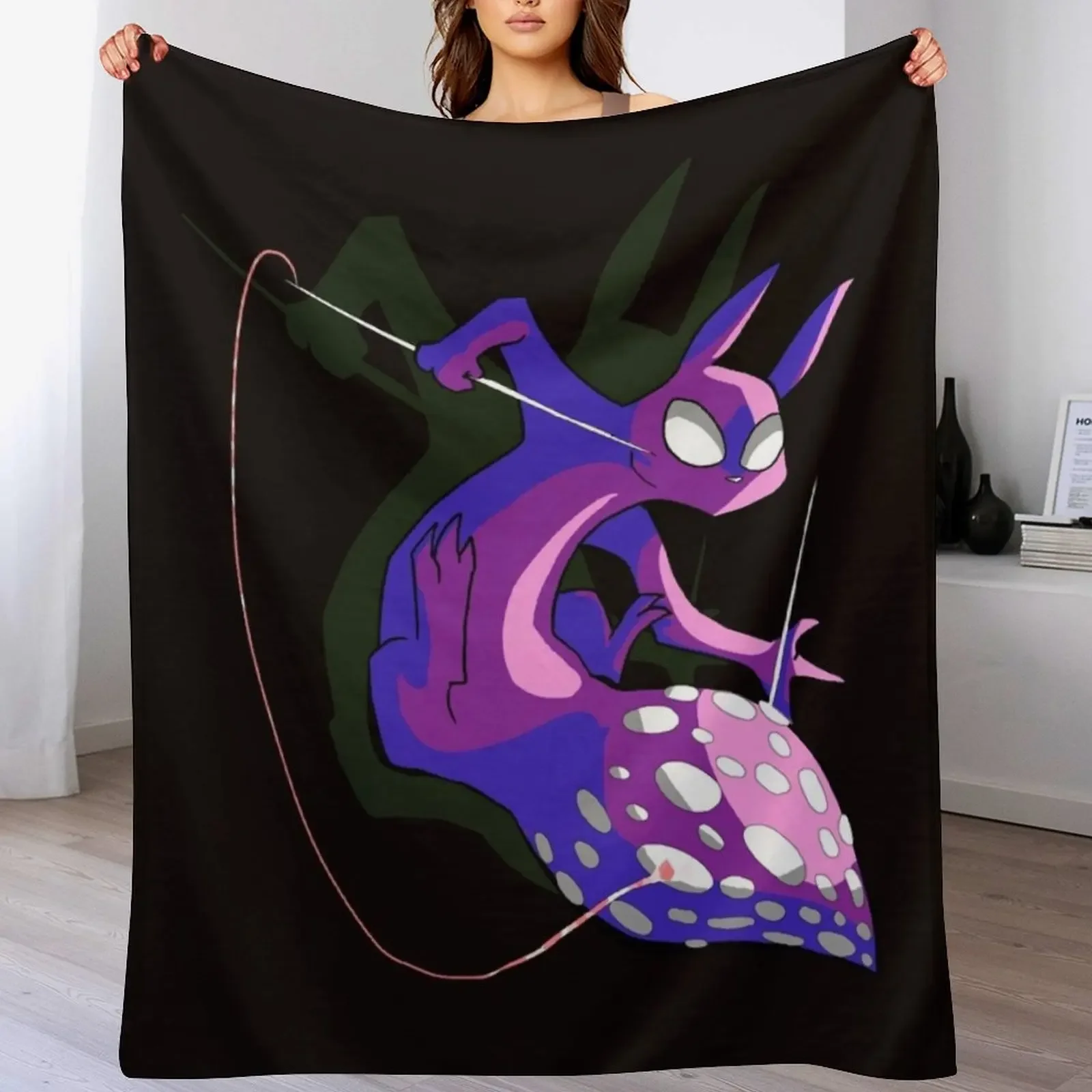 Rain World Downpour Slugcat Spearmaster Throw Blanket Bed Flannel Fabric Blankets