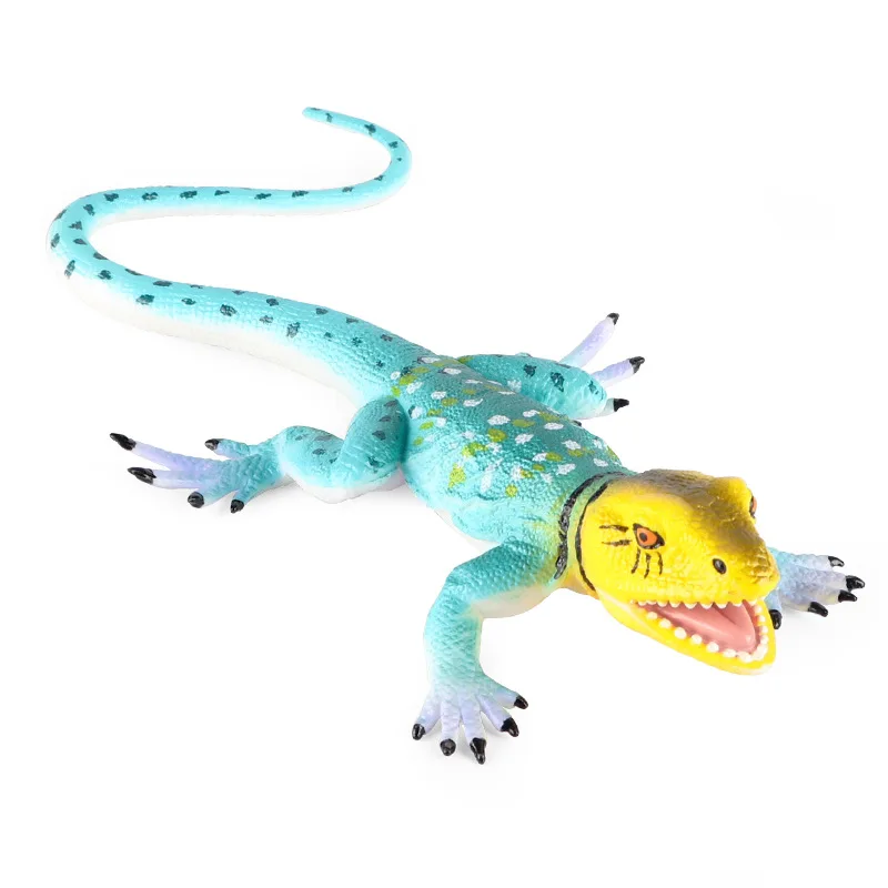 Simulated crawling plastic animal model toy chameleon lizard ring-necked lizard children cognitive amphibian ornaments