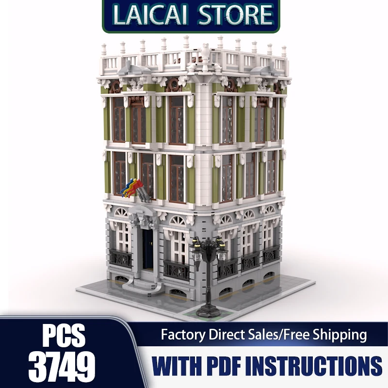 

City Street View Moc Building Bricks Modular The Consulate Модель Технология Модульные блоки Подарки Рождественские игрушки Наборы DlY Сборка