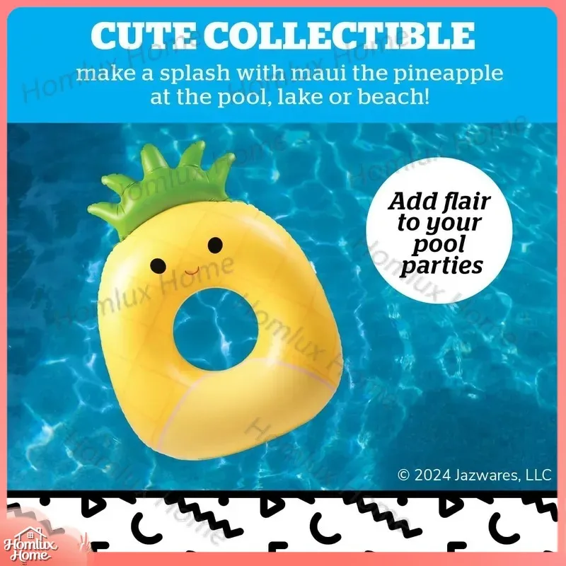PVC Inflatable Pineapple Swimming Ring for Adults Kids Summer Pool Float Toy Thickened Water Raft Beach Float Pool Accessory