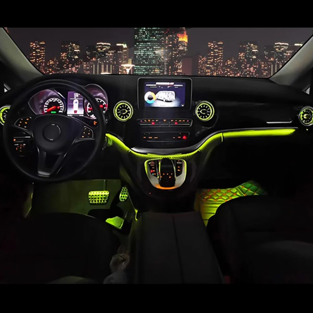 

STLFV-class W447 Car Interior 64 Colors Ambient Light Multicolor Atmosphere Lighting for Mercedes V250 V260 V300