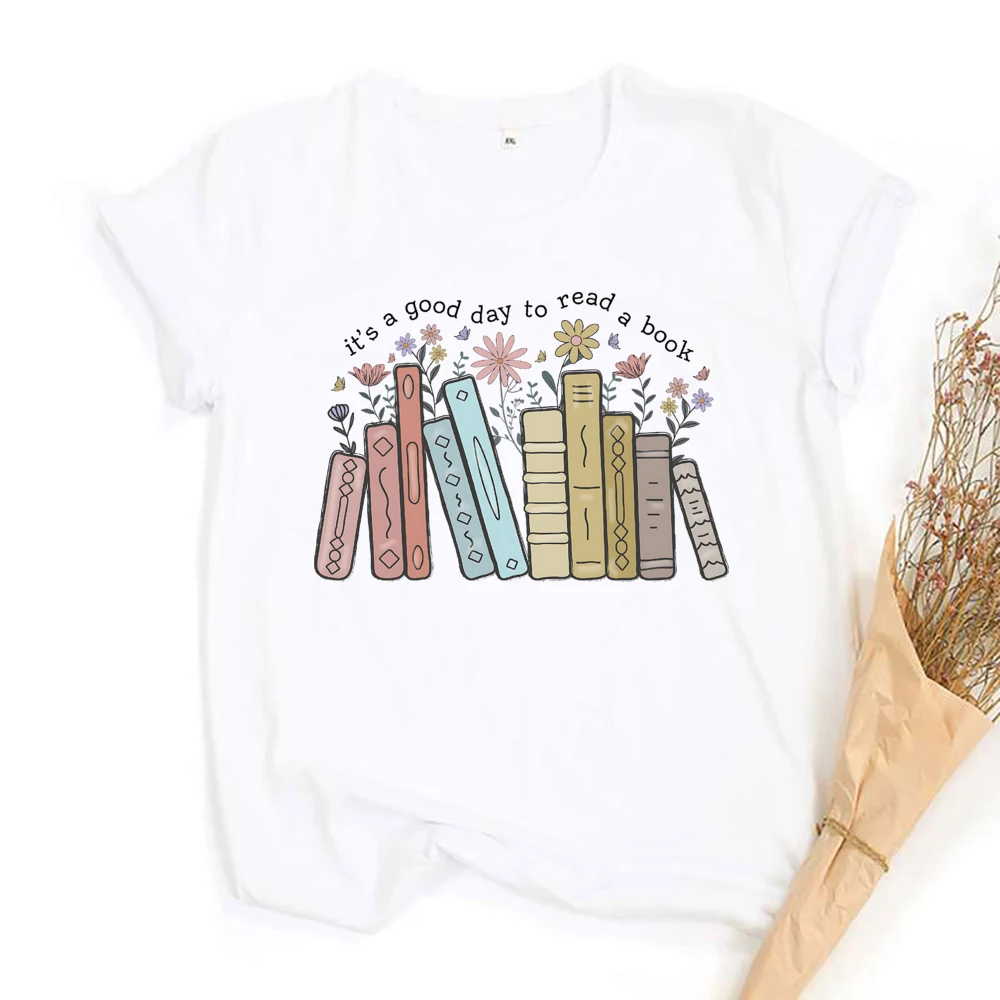 It\'s A Good Day To Read A Book Shirt Book Lover Shirts Teacher Gift Floral Books Tee Reading Teacher\'s T-Shirt Librarian Tshirt