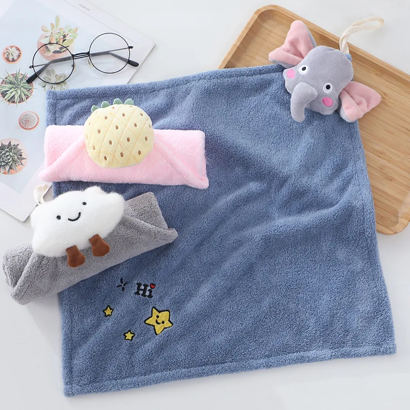 

1PCS Cute Hand Towels for Kids Baby Microfiber Fingertip Towels Super Absorbent Hand Towels for Infant, Suitable For Bathroom