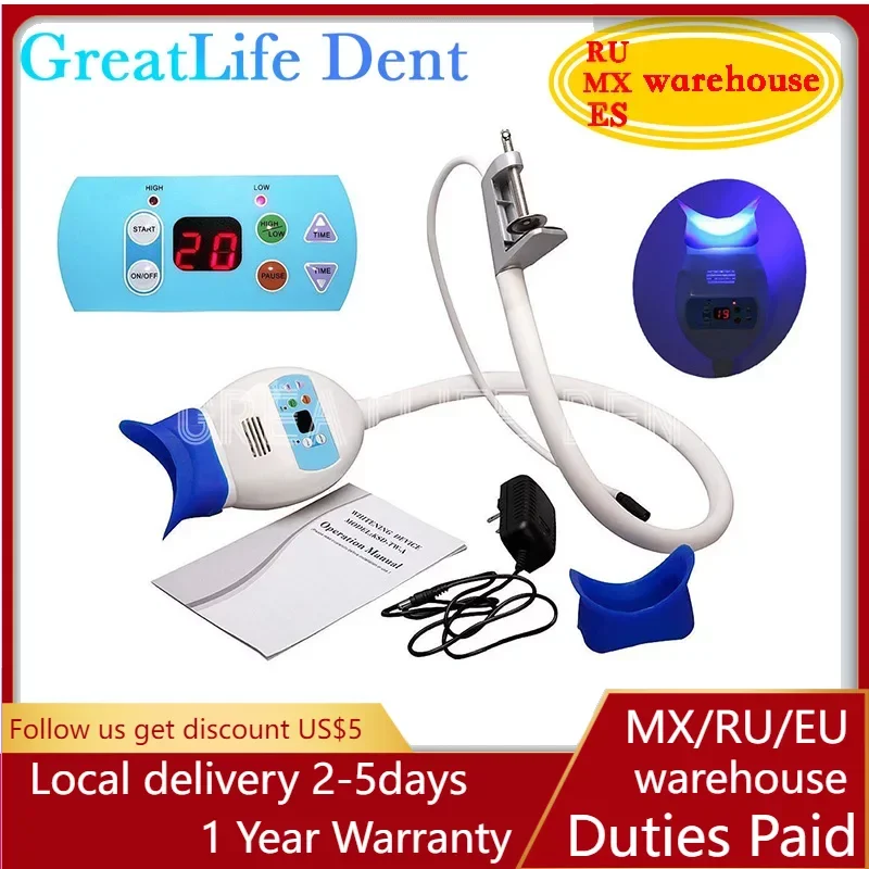 

GreatLife Tooth White Machine Bleaching Teeth Bleach Cold Light Lamp Dental Whitening Professional for Fixing on Dental Chair