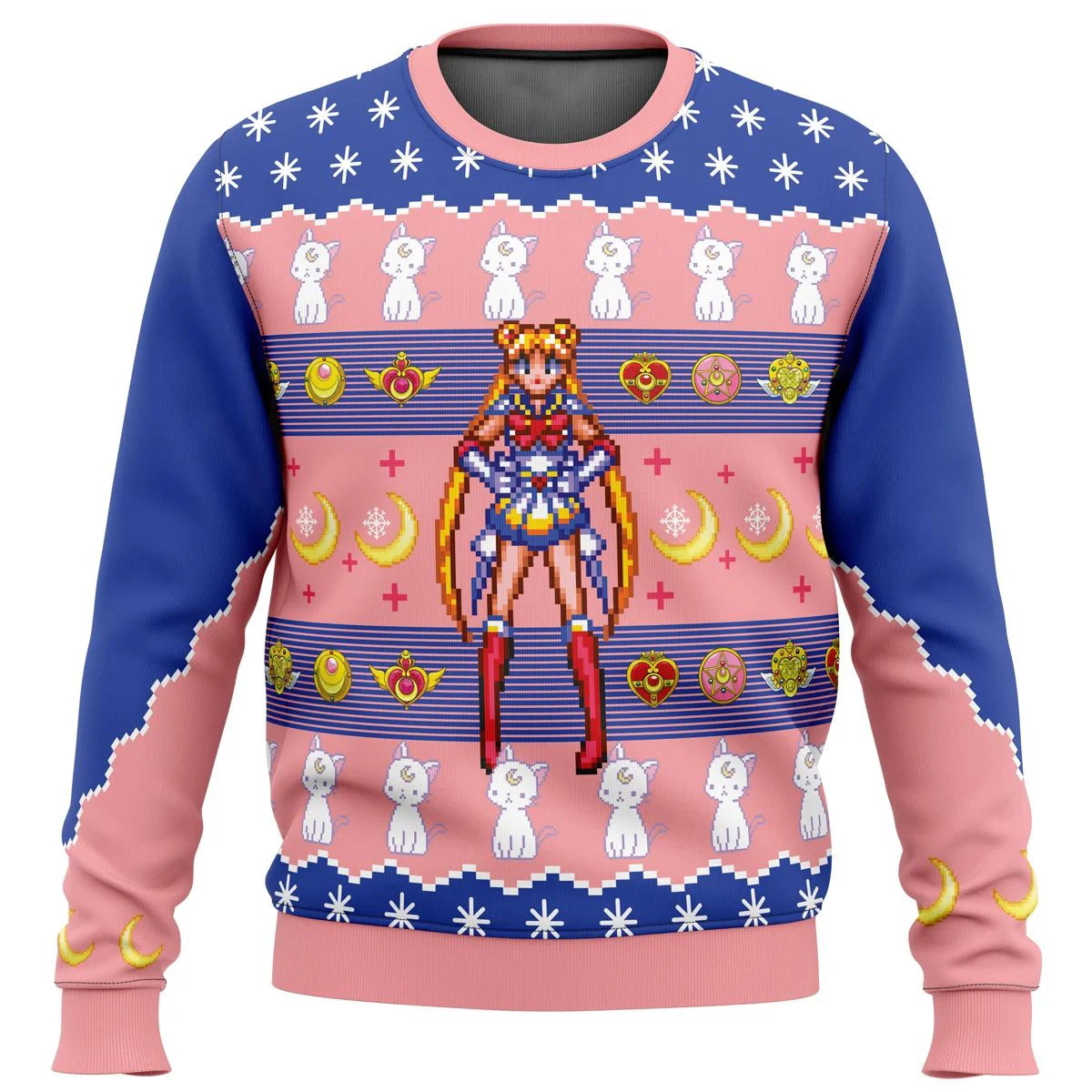 Ugly Christmas Sweater gift Santa Claus Pullover Men 3D Sweatshirt Tops Autumn and Winter Christmas Sailor Guardians Sailor Moon