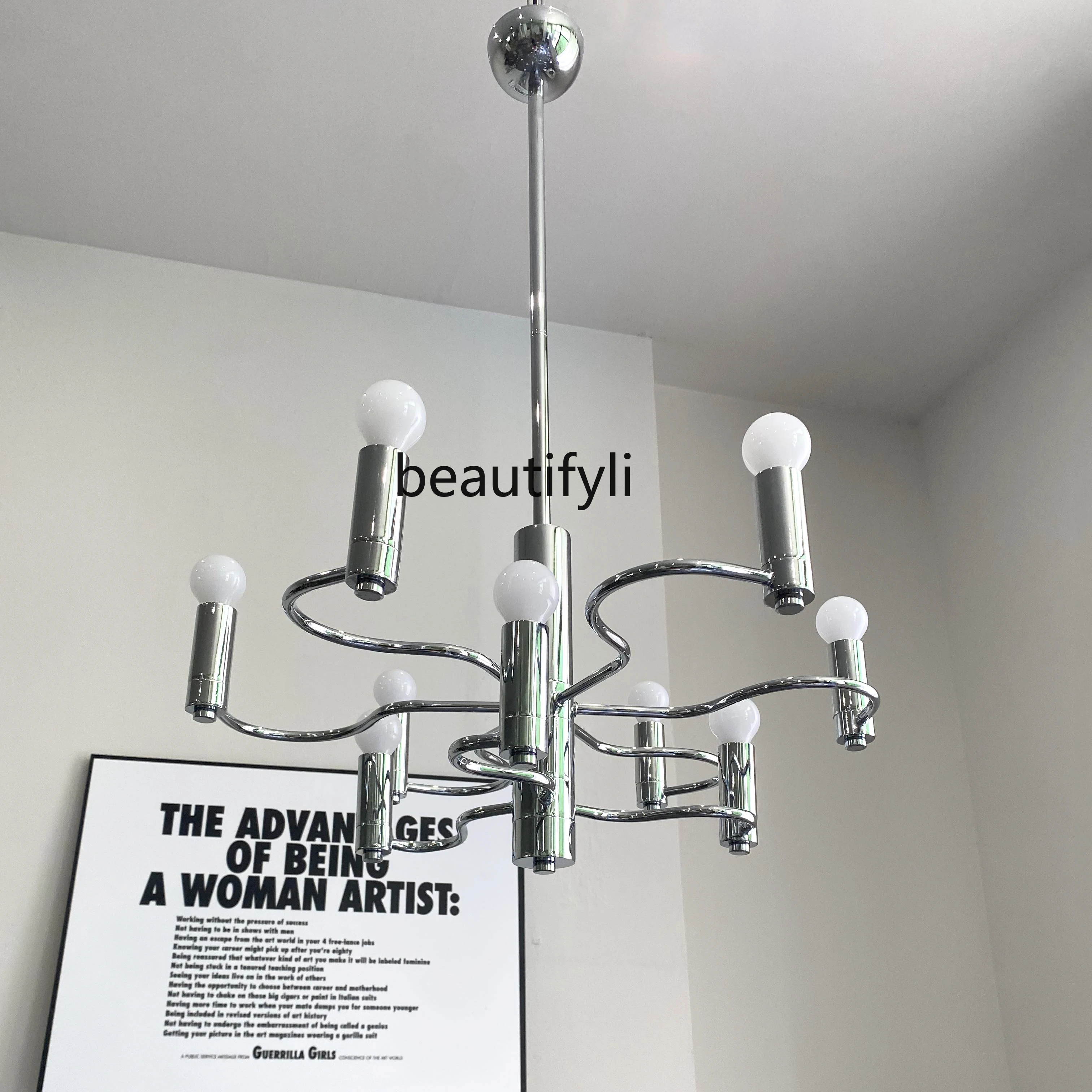 

9-Lamp Medieval Space Age Space Age 9-Head Chandelier Bauhaus Small Living Room Bedroom Dining Room Lamps