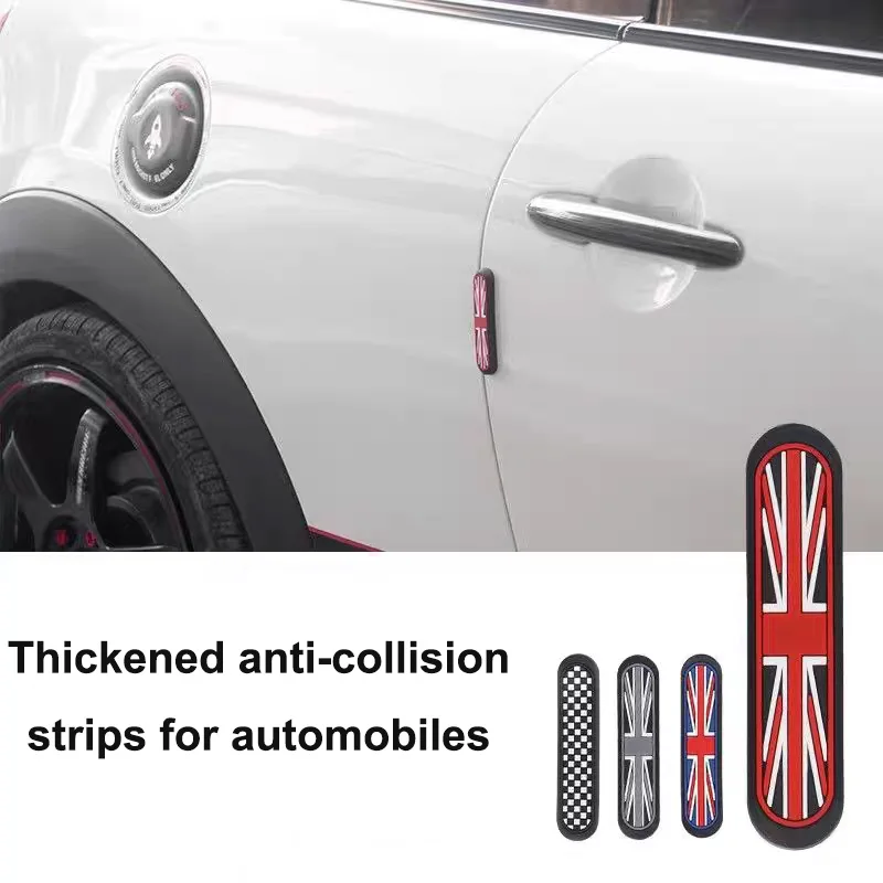 2pcs Car Door Edge Guards Anti-Collision Strips with Union Jack Design for Mini Cooper F56 F55 F54 F60 Clubman Countryman