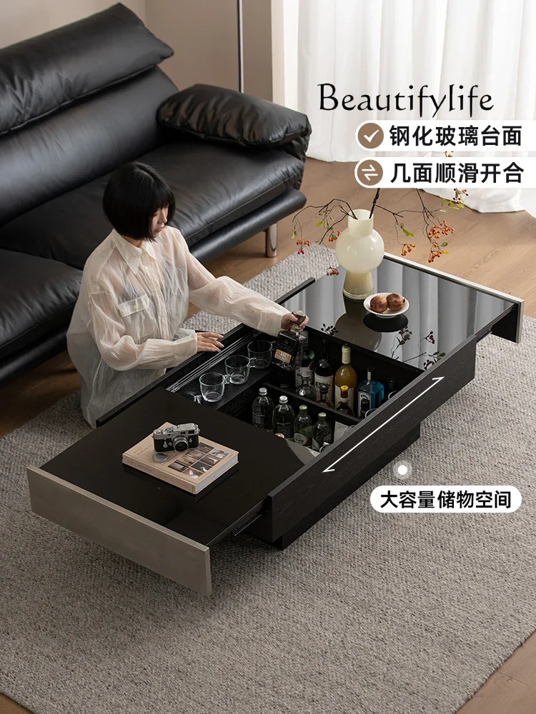 

muebles para hogar Nordic Light Luxury Coffee Table High Sense Living Room Home Tea Table Small Apartment Stretchable Storage Te