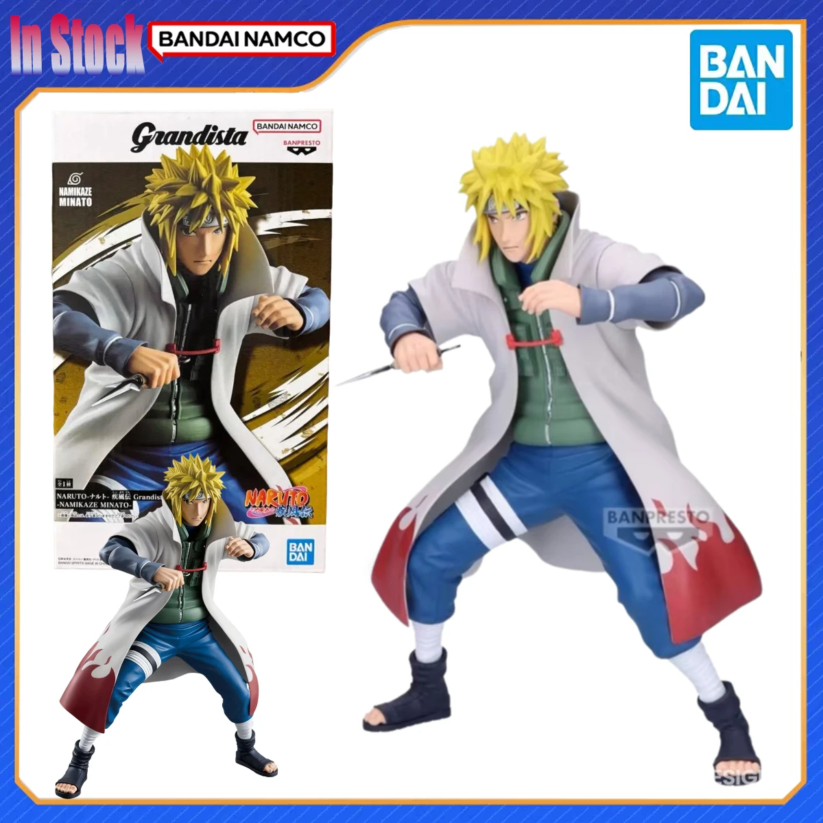 

Подлинная Bandai, оригинальная фигурка Banpresto Grandista Naruto, 23 см, Намикадзе Минато, наборы моделей, детский подарок, натуральная модель аниме