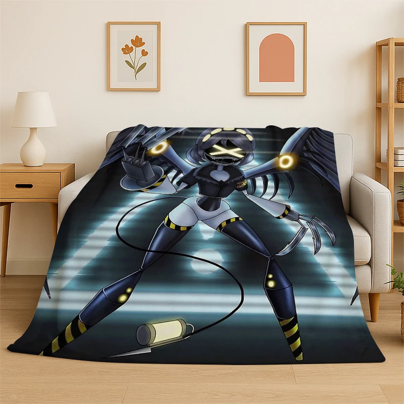 Humor Cartoon Murder Drones UZI  Soft Plush Blanket,Flannel Throw Blanket for Living Room Bedroom Bed Sofa Picnic Hiking Napping
