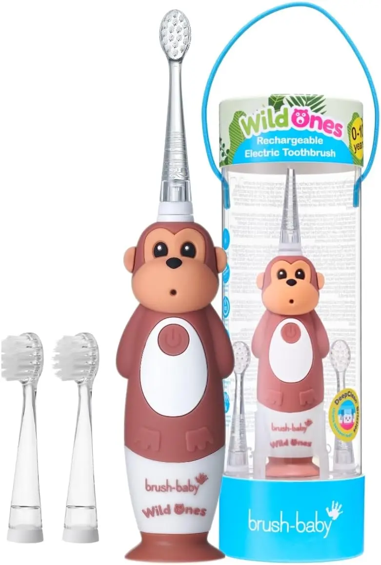 

Kids Electric Toothbrush with Lights & Timer, Rechargeable, Ages 0-10, Includes Brush Heads & USB Cable