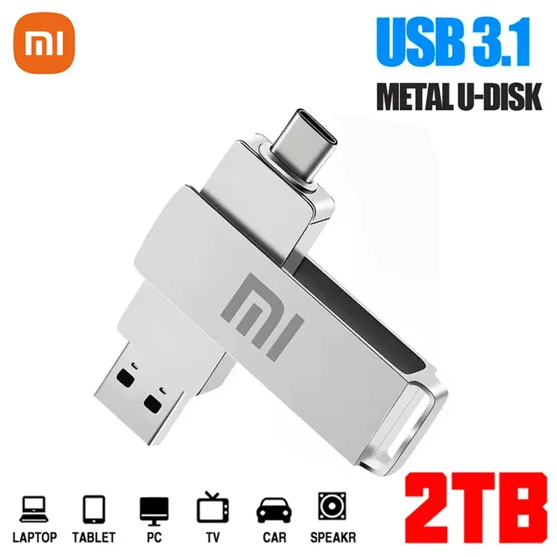 Xiaomi USB แฟลชไดรว์ของแท้2TB แฟลชไดรว์ดิสก์ U แฟลชไดรฟ์ความเร็วสูง pendrive 1TB USB แบบพกพาอุปกรณ์เสริมหน่วยความจำไดรฟ์