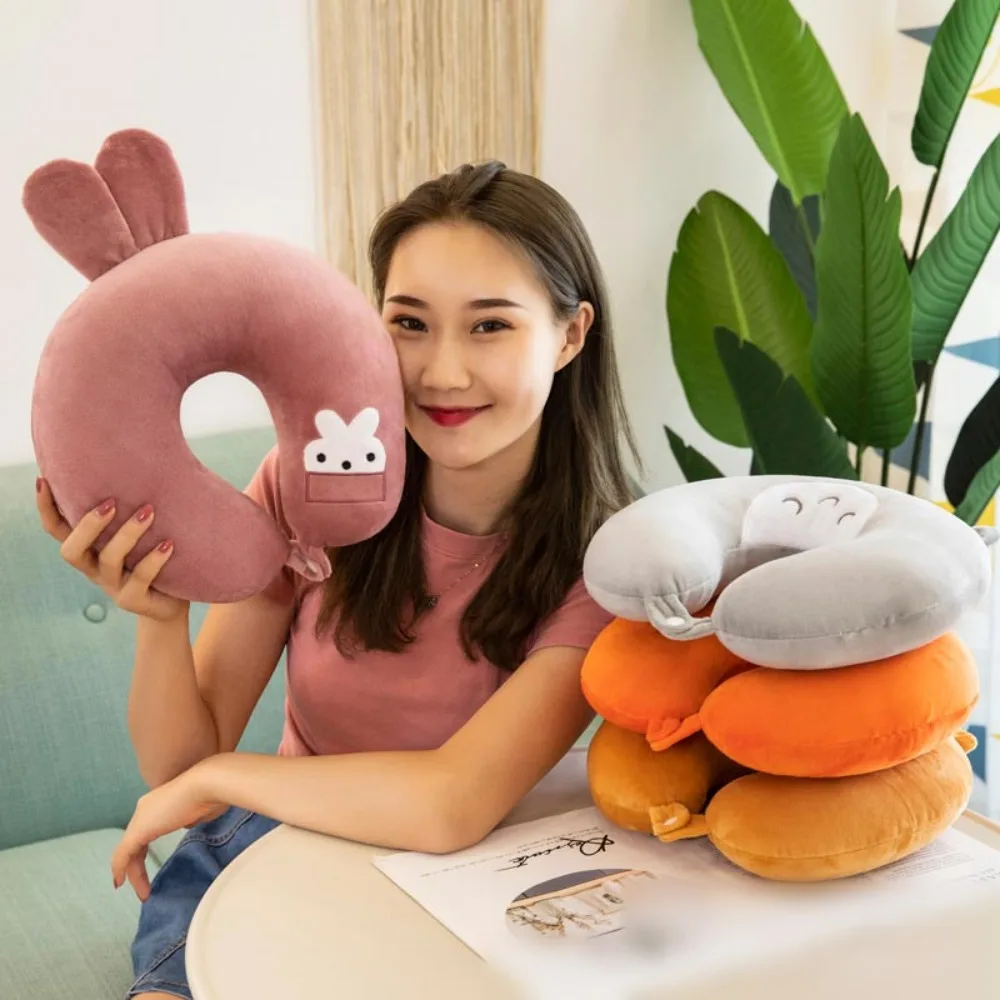 Portable Nursing Cushion Outdoor Travel Pillow Flight Neck Pillow Short Plush U-shaped Pillow