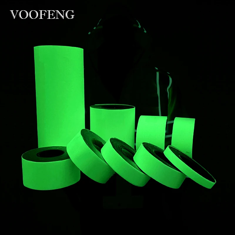 

VOOFENG Glow in The Dark Fabric 8 Hours Photoluminescent TC Tape Sewing on Clothes Workwear Safety Jacket 3 Meters RS-B280