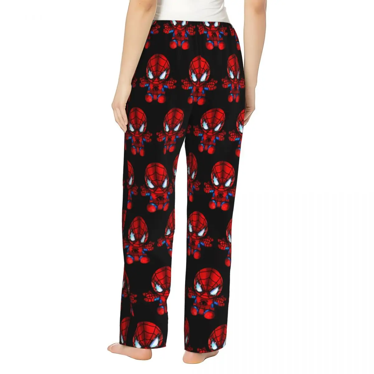 Custom Printed Animated Anime Spider Man Pajama Pants for Women Spider Sleep Sleepwear Bottoms with Pockets