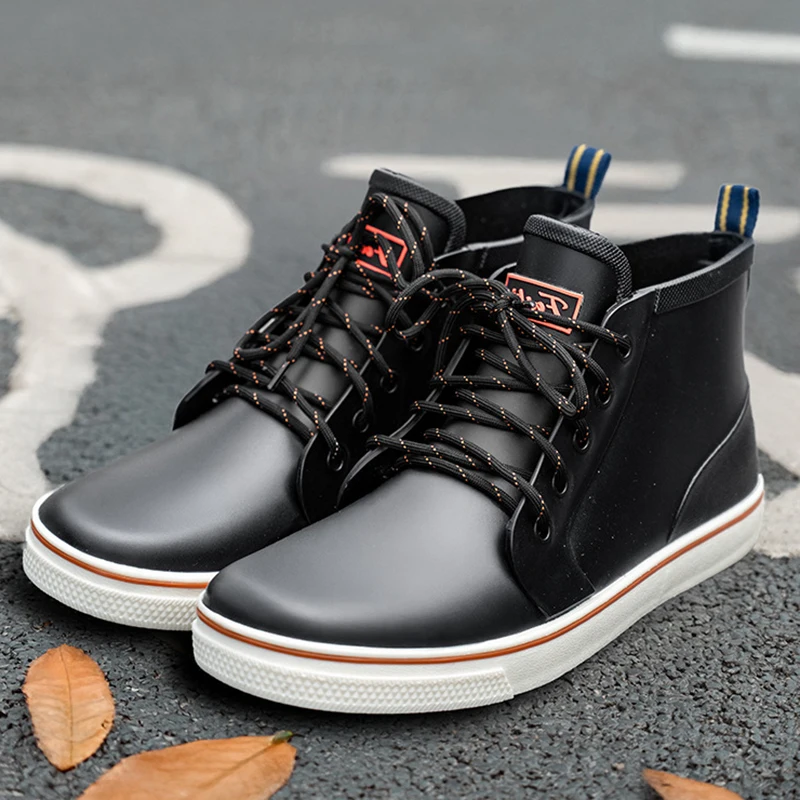 New Cooking Fashion Rain Boots for Men Ankle Man Shoes Chef Kitchen Low Short Designer Plastic Galoshes City Garden Work