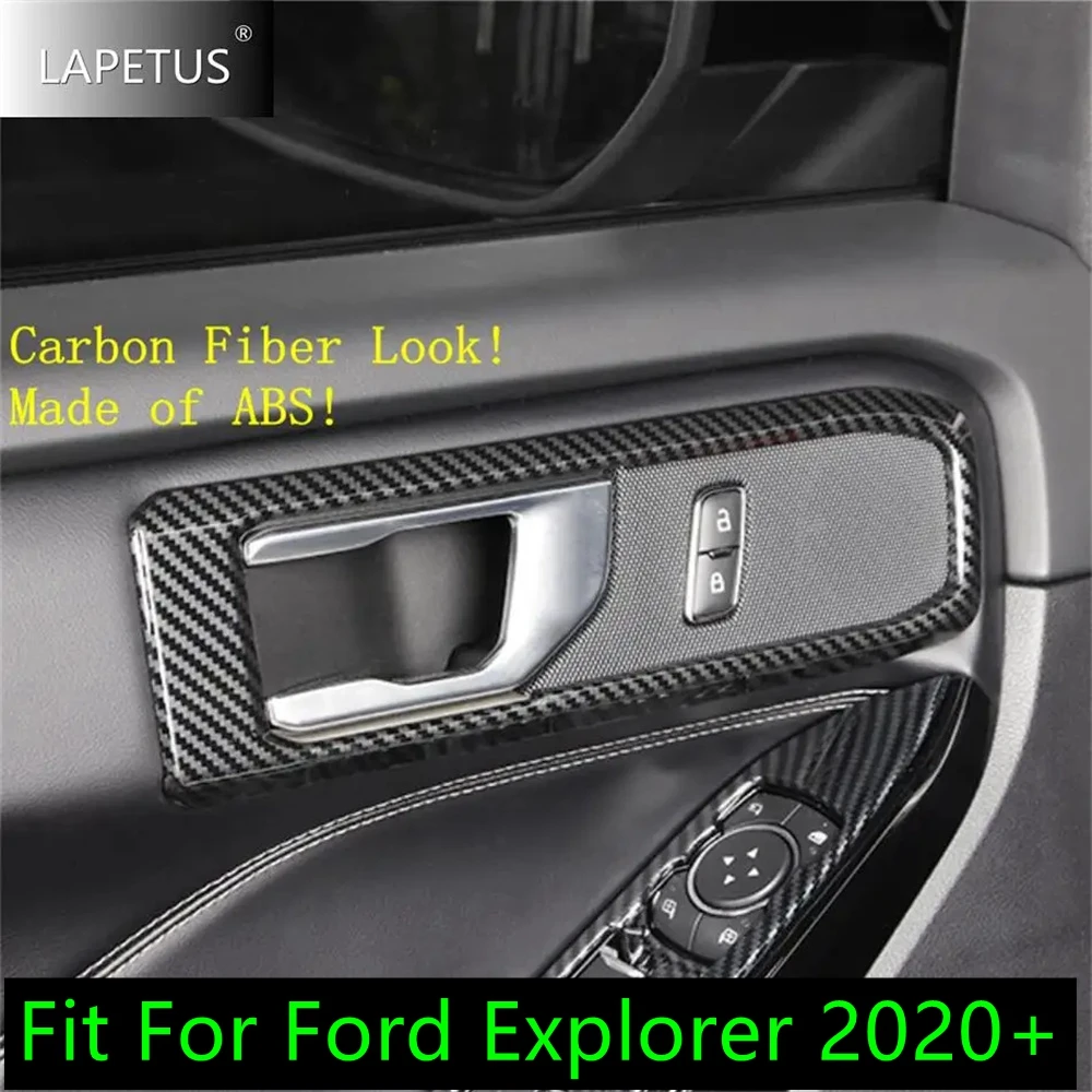 

ABS Car Carbon Fiber Inner Door Pull Doorknob Handle Catch Grab Decor Frame Cover Trim For Ford Explorer 2020 - 2023 Accessories