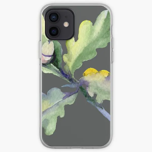 Oak Branch With Acorns Iphone Tough Case  Phone Case Customizable for iPhone X XS XR Max 6 6S 7 8 Plus 11 12 13 14 Pro Max Mini