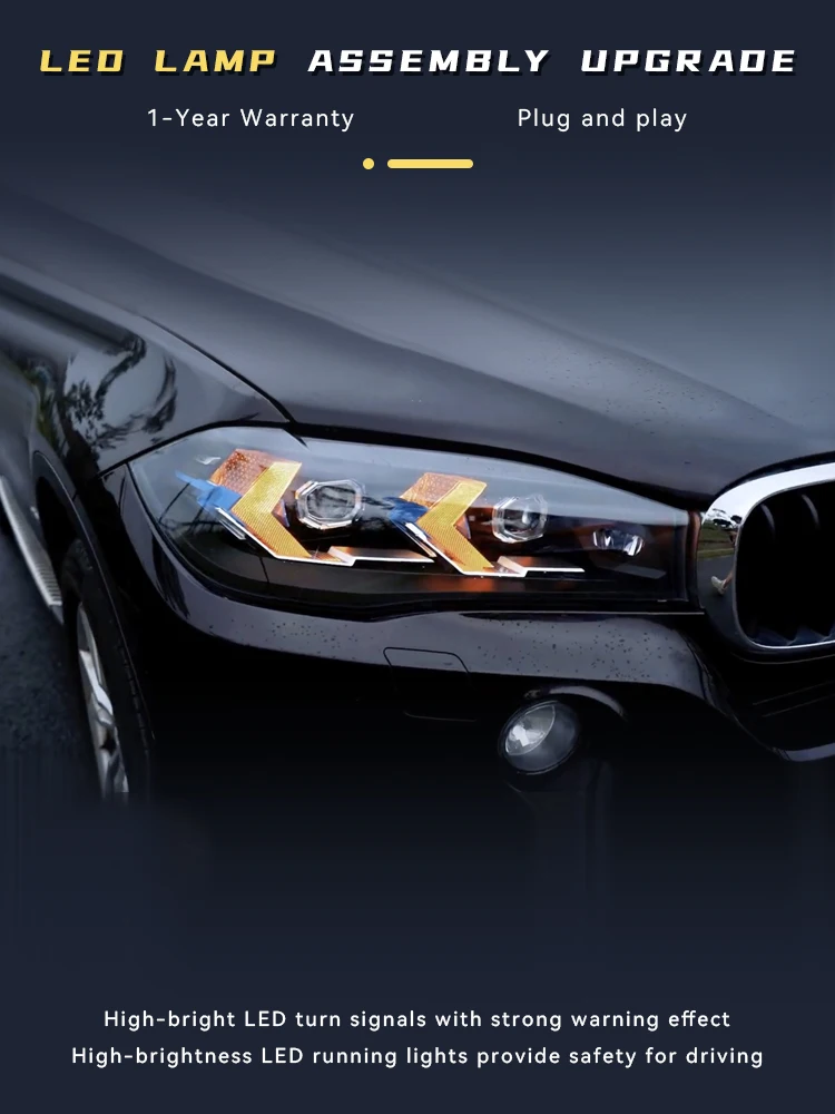 

Аксессуары для фар для BMW X5 F15 2014-2018 X6 Highlight Авто светодиодные фонари для транспортных средств Передние фонари Инструменты Автомобильные фонари в сборе